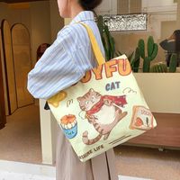 Women's Cute Cartoon Canvas Shopping Bags sku image 28