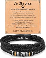 Retro Letter Pu Leather Alloy Men's Bracelets sku image 15