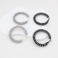 1 Pair IG Style Circle Plating Inlay Iron Rhinestones Earrings main image 3