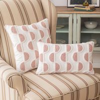 Casual Square Stripe Tufting Pillow Cases sku image 2