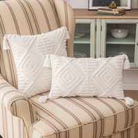 Casual Square Stripe Tufting Pillow Cases sku image 1