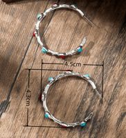 1 Pair Retro Color Block Inlay Alloy Turquoise Earrings main image 2