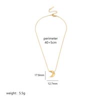 Stainless Steel 18K Gold Plated IG Style Enamel Plating Star Moon Heart Shape Pendant Necklace sku image 6