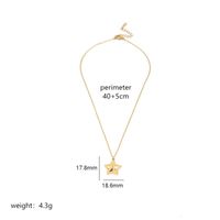 Stainless Steel 18K Gold Plated IG Style Enamel Plating Star Moon Heart Shape Pendant Necklace sku image 4