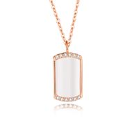 Simple Style Geometric Sterling Silver Polishing Plating Inlay Shell Zircon Pendant Necklace main image 6