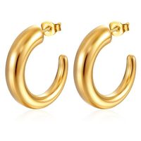 1 Pair Fashion Solid Color Plating Stainless Steel Gold Plated Earrings sku image 50