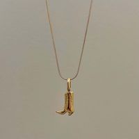 Copper Cowboy Style Plating Boots Pendant Necklace main image 3