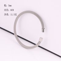 Casual Simple Style Solid Color Stainless Steel Plating Bangle sku image 3