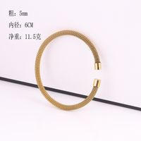 Casual Simple Style Solid Color Stainless Steel Plating Bangle sku image 9