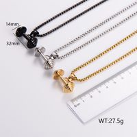304 Stainless Steel 18K Gold Plated Hip-Hop Plating Barbell main image 2