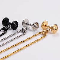 304 Stainless Steel 18K Gold Plated Hip-Hop Plating Barbell main image 8