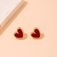 1 Pair Casual Sweet Simple Style Heart Shape Plating Alloy Ear Studs main image 3