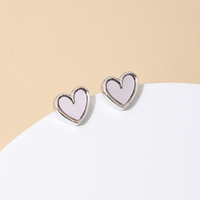 1 Pair Casual Sweet Simple Style Heart Shape Plating Alloy Ear Studs main image 6