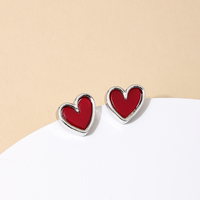 1 Pair Casual Sweet Simple Style Heart Shape Plating Alloy Ear Studs main image 5