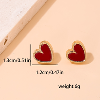 1 Pair Casual Sweet Simple Style Heart Shape Plating Alloy Ear Studs main image 2