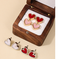 1 Pair Casual Sweet Simple Style Heart Shape Plating Alloy Ear Studs main image 1