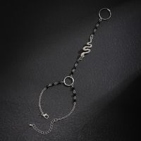 Hip-hop Retro Cool Style Round Snake Alloy Crystal Beaded Chain Women's Bracelets main image 4