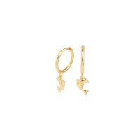1 Pair Vintage Style Dolphin Solid Color Plating Sterling Silver White Gold Plated Gold Plated Drop Earrings main image 1