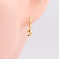 1 Pair Vintage Style Dolphin Solid Color Plating Sterling Silver White Gold Plated Gold Plated Drop Earrings main image 7