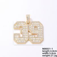 Hip-hop Letter Number Stainless Steel Alloy Plating Inlay Rhinestones Gold Plated Silver Plated Men's Charms Necklace sku image 3
