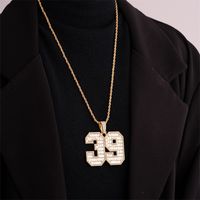 Hip-hop Letter Number Stainless Steel Alloy Plating Inlay Rhinestones Gold Plated Silver Plated Men's Charms Necklace main image 4