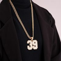 Hip-hop Letter Number Stainless Steel Alloy Plating Inlay Rhinestones Gold Plated Silver Plated Men's Charms Necklace main image 1