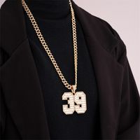 Hip-hop Letter Number Stainless Steel Alloy Plating Inlay Rhinestones Gold Plated Silver Plated Men's Charms Necklace main image 10