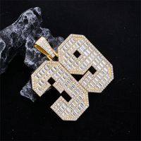 Hip-hop Letter Number Stainless Steel Alloy Plating Inlay Rhinestones Gold Plated Silver Plated Men's Charms Necklace main image 6
