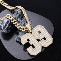 Hip-hop Letter Number Stainless Steel Alloy Plating Inlay Rhinestones Gold Plated Silver Plated Men's Charms Necklace main image 8