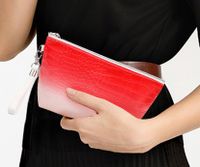 Women's Pu Leather Gradient Color Crocodile Vintage Style Shell Zipper Cosmetic Bag Wash Bag main image 3