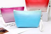Women's Pu Leather Gradient Color Crocodile Vintage Style Shell Zipper Cosmetic Bag Wash Bag main image 1