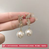 1 Pair Sweet Geometric Round Plating Imitation Pearl Drop Earrings sku image 28