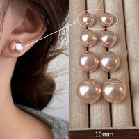 1 Pair Sweet Geometric Round Plating Imitation Pearl Drop Earrings sku image 38