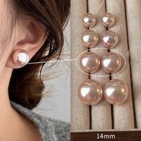 1 Pair Sweet Geometric Round Plating Imitation Pearl Drop Earrings sku image 45