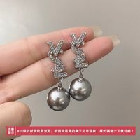 1 Pair Sweet Geometric Round Plating Imitation Pearl Drop Earrings sku image 29