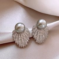 1 Pair Sweet Geometric Round Plating Imitation Pearl Drop Earrings sku image 31