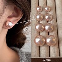 1 Pair Sweet Geometric Round Plating Imitation Pearl Drop Earrings sku image 43