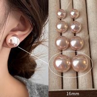 1 Pair Sweet Geometric Round Plating Imitation Pearl Drop Earrings sku image 57