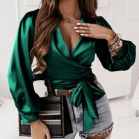 Women's Blouse 3/4 Length Sleeve Blouses Vintage Style Solid Color main image 1