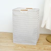 Simple Bamboo Handle Solid Color Fabric Storage Basket Wholesale Nihaojewelry sku image 8