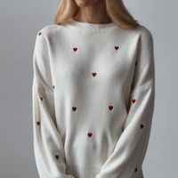 Women's T-shirt Long Sleeve Sweaters & Cardigans Streetwear Heart Shape sku image 4