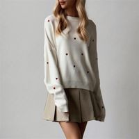 Women's T-shirt Long Sleeve Sweaters & Cardigans Streetwear Heart Shape sku image 10