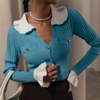 Women's Knitwear Long Sleeve Sweaters & Cardigans Elegant Solid Color main image 5