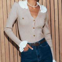 Women's Knitwear Long Sleeve Sweaters & Cardigans Elegant Solid Color main image 4