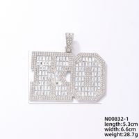 Hip-hop Letter Number Stainless Steel Alloy Plating Inlay Rhinestones Gold Plated Silver Plated Men's Charms Necklace sku image 4