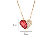 Simple Style Heart Shape Sterling Silver Inlay Zircon Pendant Necklace main image 2