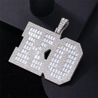 Hip-hop Letter Number Stainless Steel Alloy Plating Inlay Rhinestones Gold Plated Silver Plated Men's Charms Necklace main image 9