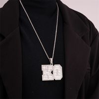 Hip-hop Letter Number Stainless Steel Alloy Plating Inlay Rhinestones Gold Plated Silver Plated Men's Charms Necklace main image 3