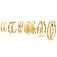 1 Set IG Style Simple Style Geometric Circle Plating Iron Earrings sku image 2