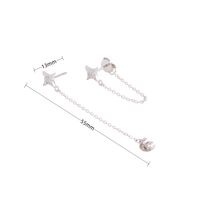 1 Pair Simple Style Star Inlay Sterling Silver Zircon Drop Earrings main image 3